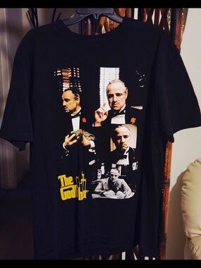 Black The Godfather Graphic Short Sleeve Tee